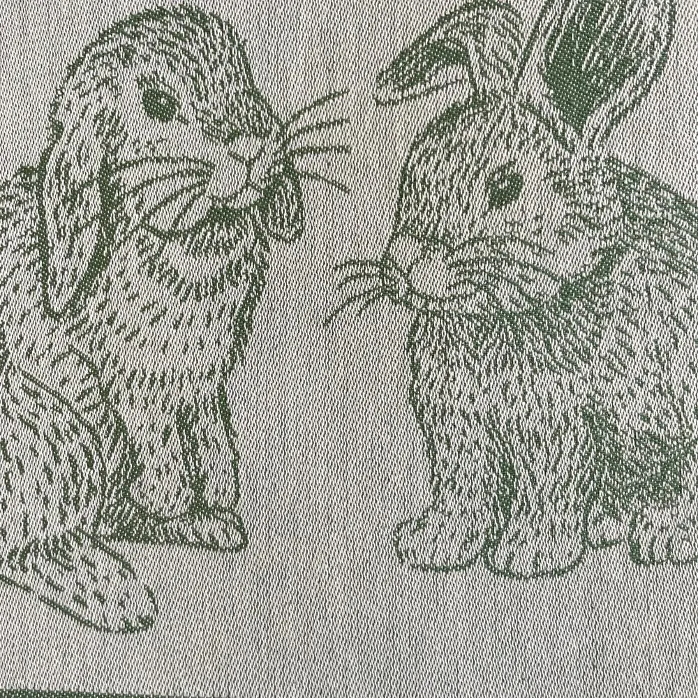 NEW Shabby Chic Bunny Rabbit Cotton Placemats 13x19 Green White Spring Easter